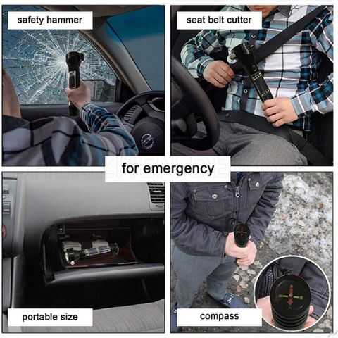 Linterna multifuncional para coche, martillo de seguridad con fuerte  magnético recargable, lámpara de emergencia salvavidas, antorcha para  romper ventanas