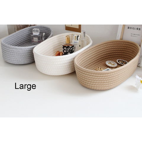 Buy Wholesale China 3-pack Cotton Rope Cube Shelf Storage Baskets