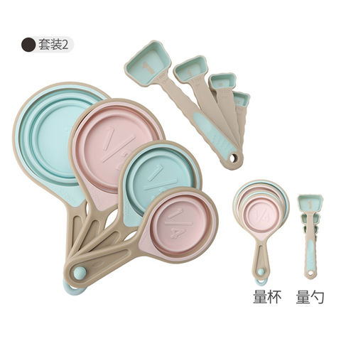 Silicone Collapsible Measuring Cups and Spoons for Dry and Liquid  Ingredients