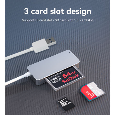 Lecteur de cartes portatif USB-C pour cartes microSD, adaptateur micro SD à  USB-C pour carte TF/microSD/Micro