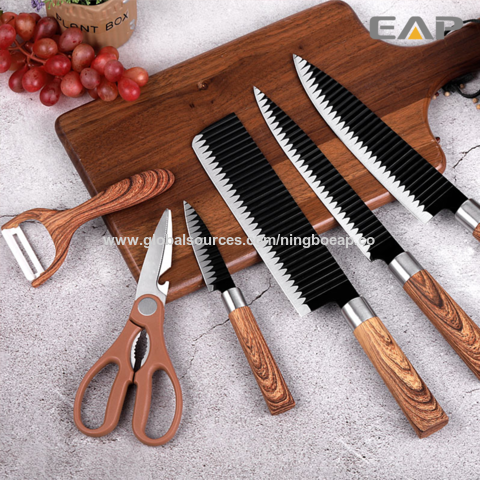 6 Piece 3Cr13 Forged Kitchen Knife Set with Wooden Pattern Handle - China Kitchen  Knives Set and Kitchen Knives Set with Scissors price