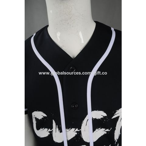 Custom Wholesale White Black Striped Baseball Shirt Printed Team Name Full  Buttons Baseball Jersey Hip Hop Street Wear Style T Shirt for Men - China Baseball  Shirt and Softball Shirt price