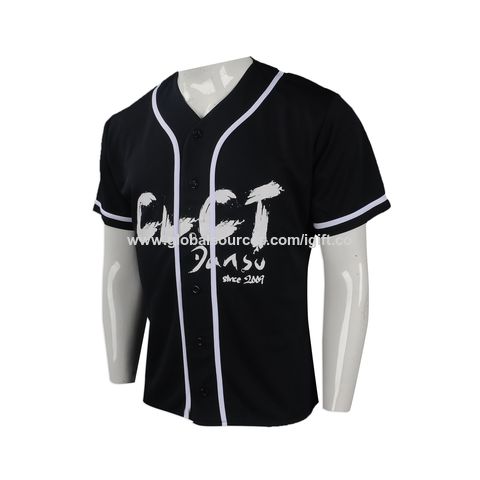 Source 100% polyester custom red and black baseball jersey design short  sleeve full buttons baseball shirt softball jersey for men on m.