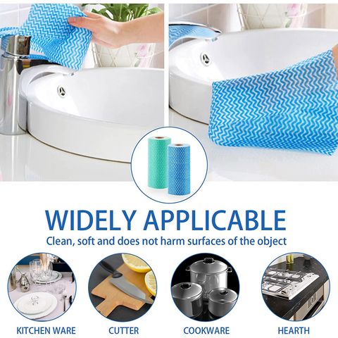 Buy Wholesale China 2 Rolls 100 Pcs Non-woven Disposable Kitchen Cloths, Disposable  Dish Cloths, Kitchen Dish Towels & Kitchen Towel at USD 2.99