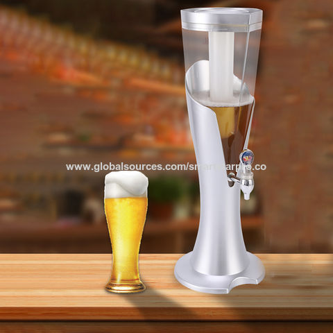 Drink Tower Dispenser with Ice Tube and LED Light