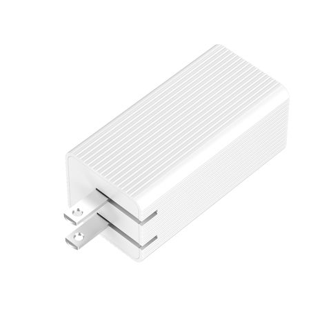 محول طاقة GaN USB-C بقوة 65 واط متعدد المنافذ 2C + 1A، شاحن حائط سريع الطي وقابل للحمل