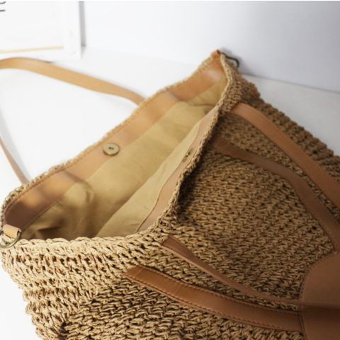  Women Straw Beach Tote Bag, Large Handmade Raffia