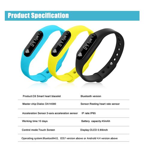 Achetez en gros 2017 Moniteur De Fr quence Cardiaque C6 Smart Band