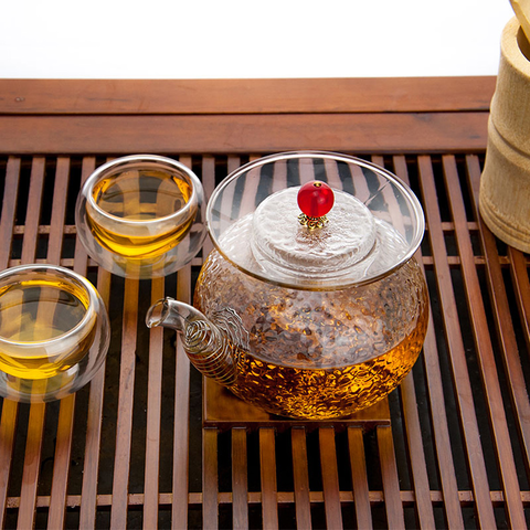 Glass Teapot With Tea Infuser, Heat Resistant Thicken Glass Tea