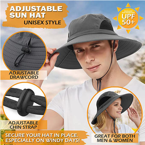 Women Men Cotton Sunhat Upf 50+ UV Protection Sun Hat Removable