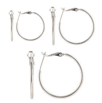 Triple Pairs of Hoop Earrings, Cheap Fashion Hoops set with 