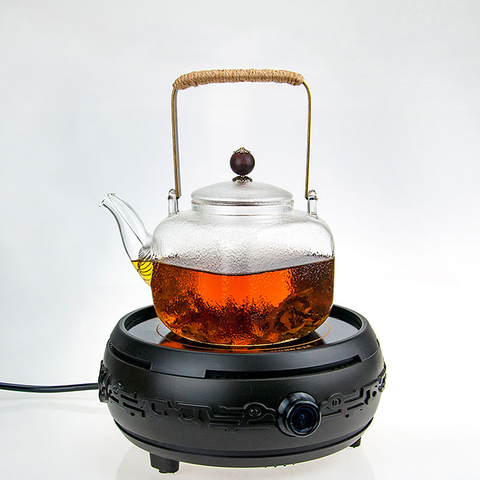 800ml Clear Hand Blown Glass Tea Kettle Stovetop Safe Household