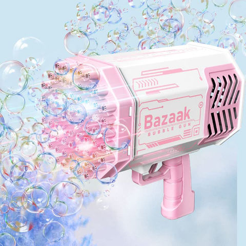 Bubble Gun, Bubble Machine for Kids, 69 Holes Rocket Bubble with 20 Packs  of Bubble Solution, Bubble Launcher Children's Toys