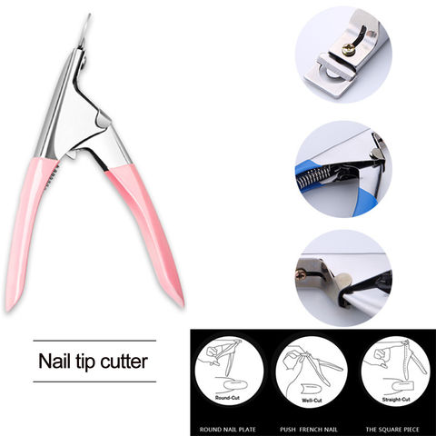 False Nail Tips Clipper Round Edge Cutter Trimmer Stainless Steel