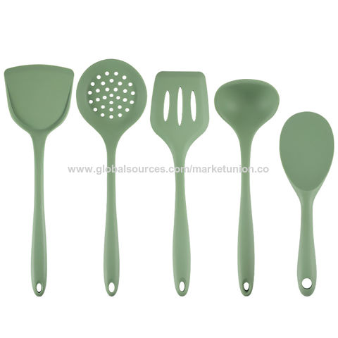 New Avocado Green Silicone Utensils Cooking Kitchenware Tool Set