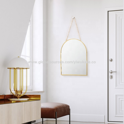 Espejo de metal redondo con espejo de pared de la cuerda espejo decorativo  espejo decorativo Ø50 cm de oro