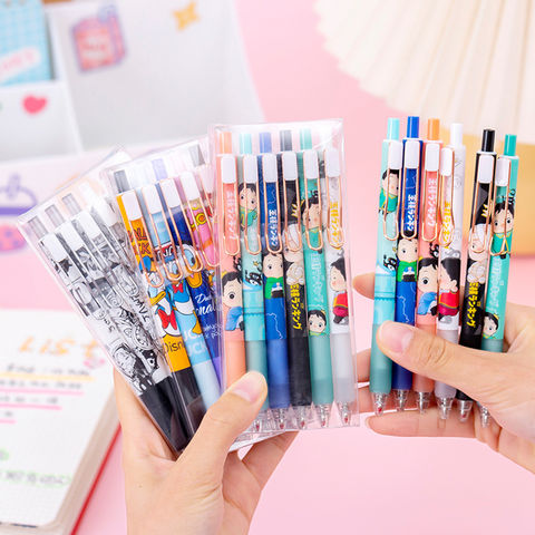 Anime Pens 6pcs Black Gel Ink Ballpoint Pens Writing Pen School Supplies Anime Stationary (buding Pen)