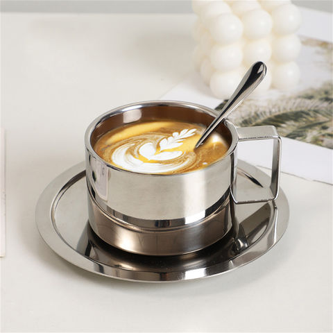 304 Stainless Steel European Style Coffee Cup With Coffee Spoon