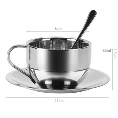 304 Stainless Steel European Style Coffee Cup With Coffee Spoon