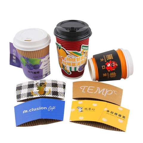 Source Paper coffee cup sleeve custom corrugated paper cup holder  disposable paper cup sleeves on m.