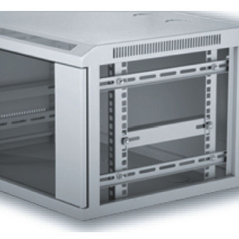 Baie de Serveur Murale avec PDU, Étagère Coulissante Fixe, Ventilateur, LED, Panneau de Brossage Ventilée