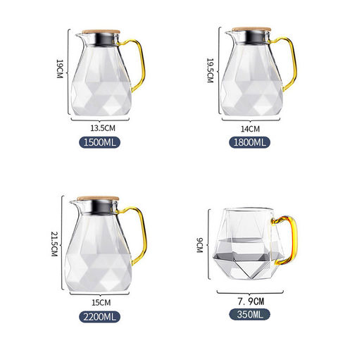 Classical Design Clear Glass Water Drinking Pitcher Bottle Jug with Ss Lid  - China Water Kettle and Water Carafe price