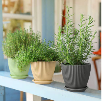 Buy Wholesale China Plastic Planter Flower Pot Indoor Modern Decorative  Plastic Pots Drainage Hole And Tray & Plant Pots at USD 0.3556