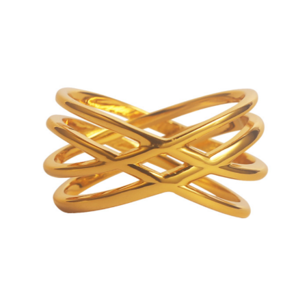 Fashion personality winding ring simple gold plated ring supplier