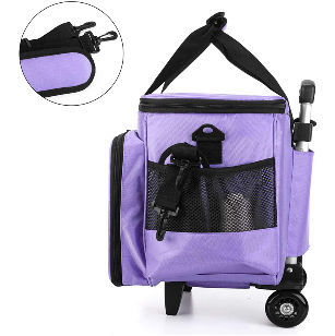 Teamoy Yarn Bag Organizer on Wheels, Rolling Knitting Bag with