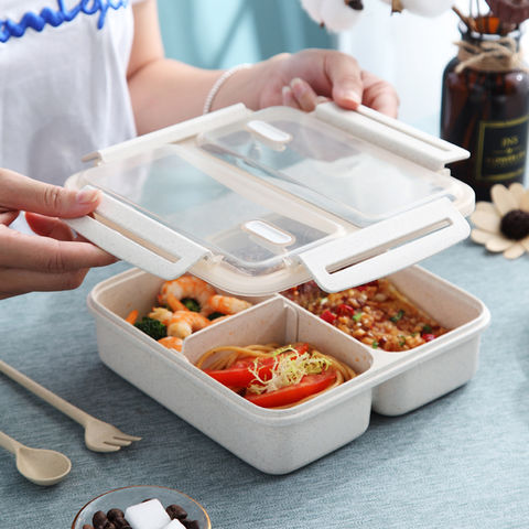 Japanese Style Bento Box Square Wheat Straw Lunch Box Recyclable Food  Container for Student School Office - China Lunch Box and Bento Box price