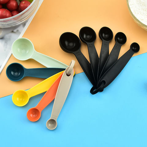 5pcs Colorful Measuring Spoons With Scale, Plastic Milk Powder Spoon And Measuring  Cup Set For Kitchen Baking