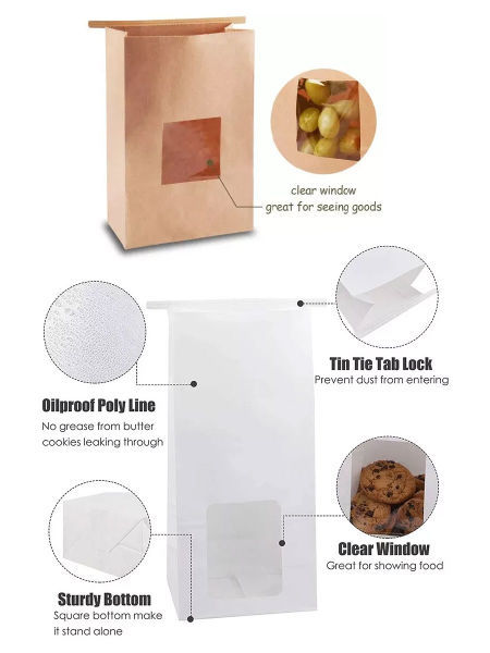 Wholesale Square Translucent Parchment Paper Bags 