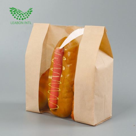 Bakery Bags With Clear Window, Kraft Bag, Grease Resistant Heat