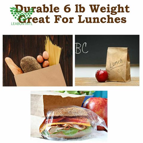 Paper Lunch Bags 6LB White Paper Bags 6LB Capacity Kraft White