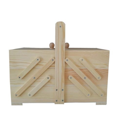 Buy Wholesale China Eco-friendly Custom Fsc Natrural Fold-out Wooden Sewing  Box 3-tier Wooden Needlework Tools Organizer & Wooden Sewing Box at USD 1