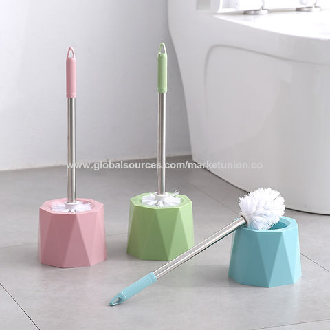 Gray Silicone Toilet Brush Set With Wall-mounted Stand, No Dead Angle  Cleaning For Household Bathroom