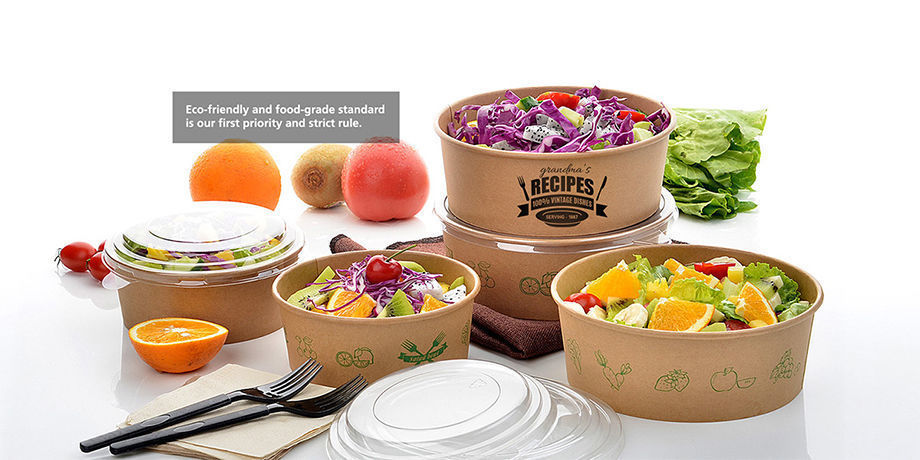 1500ml Paper Bowl Biodegradable Paper Lunch Box Portable Food Container  Disposable Eco Friendly Food Packaging Kraft Salad Bowl with Lid - China  Paper Bowl and Disposable Food Container price