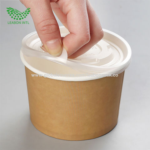 Food Packaging Brown White Paper Soup Containers with Paper Lid Grease  Proof - China Soup Container with Lid and Soup Bowl price
