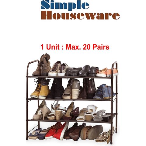  Simple Houseware 4-Tier Shoe Rack Storage Organizer, Bronze :  Home & Kitchen