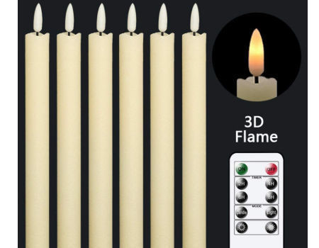 Taper Flameless Candles Flickering with 10-Key Remote Battery Operated Led supplier