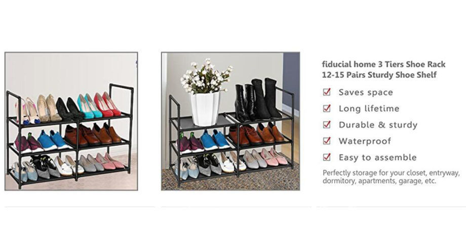 FIDUCIAL HOME 3 Tiers Shoe Rack 12-15 Pairs Sturdy Shoe Shelf - Household  Items, Facebook Marketplace