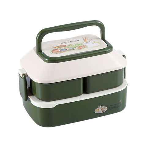 3pcs Three Layer Wheat Straw Plastic Lunch Box With Utensils Square Bento  Box For Students And Adults