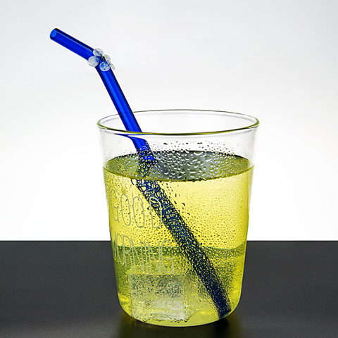 6Pcs/Set Bent Glass Straws For Smoothies Juice Tea Curved Straw Pipette  Brush