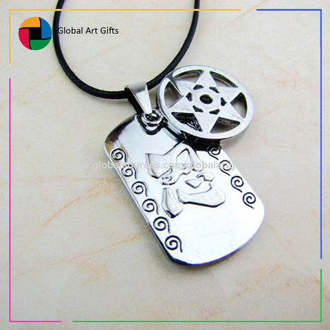 Men Stainless Steel Necklace Pendant Double Dog Tag Name ID Free Engraving  Laser