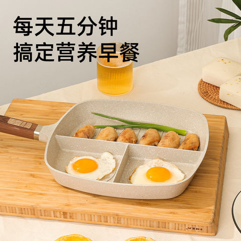 Nonstick 3 Section Pancake Pan Divided Cast Iron Frying Triple Pan for  Breakfast - China Egg Frying Pan and Omelet Pan price