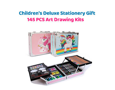 GENERICO Kit Dibujo Y Pintura 145 Pcs Estuche Plegable Lápices