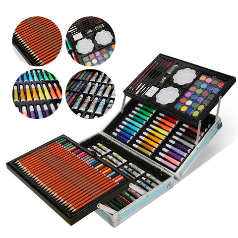 145 Pcs Set De Arte Profesional, Colores Lápices Kit Dibujo
