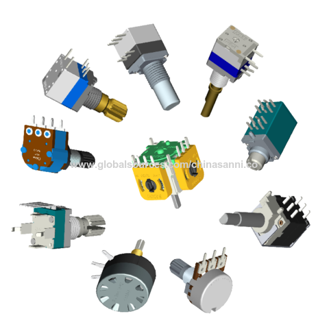9mm Metal Shaft Sealed Rotary Potentiometer, B10k,20k,30k