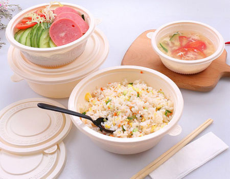 Buy Wholesale China Restaurant Disposable Custom Printed Food Containers  Take Away Biodegradable 390cc Paper Salad Bowl & Biodegradable Bowl at USD  0.01