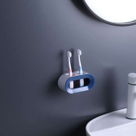 Toothbrush Holders for Bathrooms - Upgrade Wall Mounted Toothbrush Holder  with Toothpaste Dispenser -Large Tray, Cosmetic Drawer